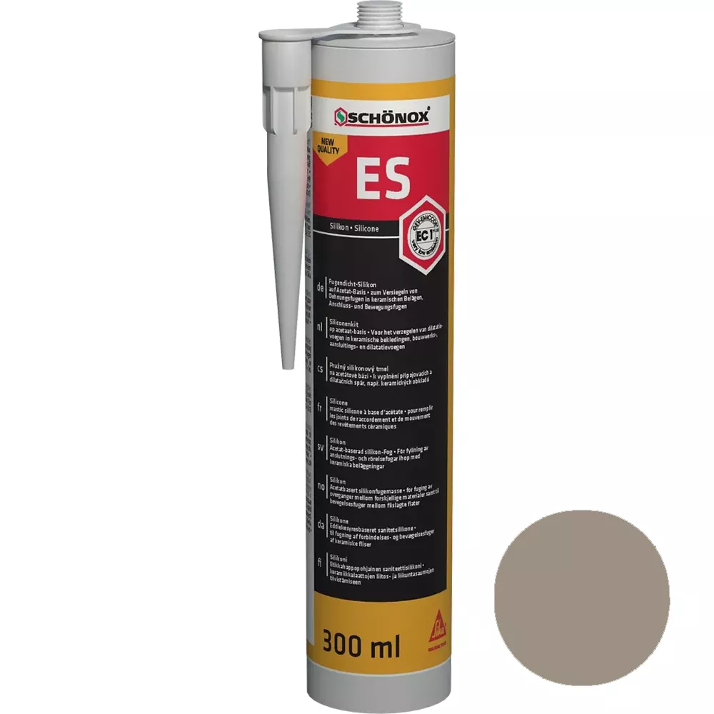 Silikon Do Uszczelniania Fug Schönox ES W Kolorze Piaskowo-szarym (300ml)