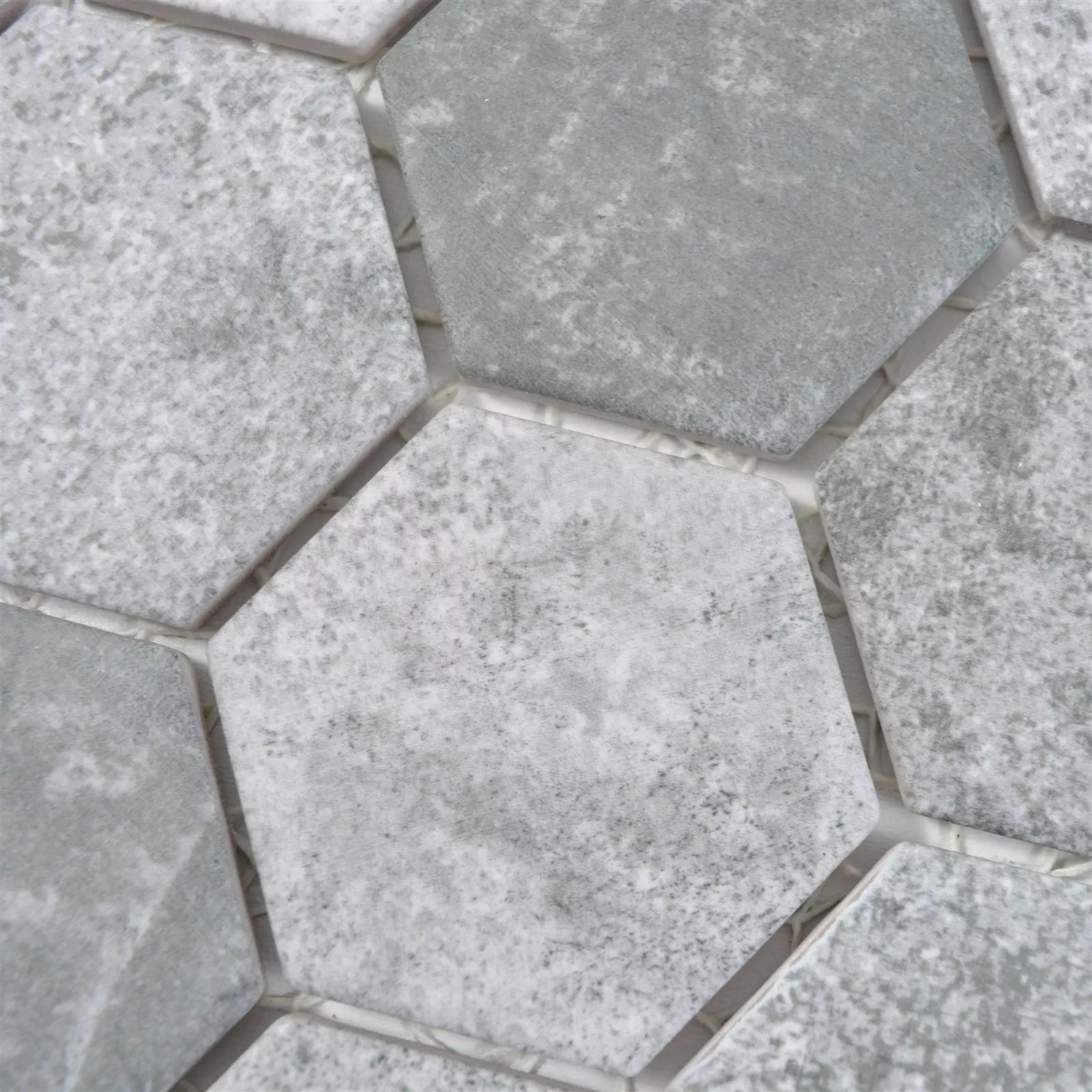 Mozaika Ceramiczna Comtessa Sześciokąt Cement Optyka Ciemnoszary