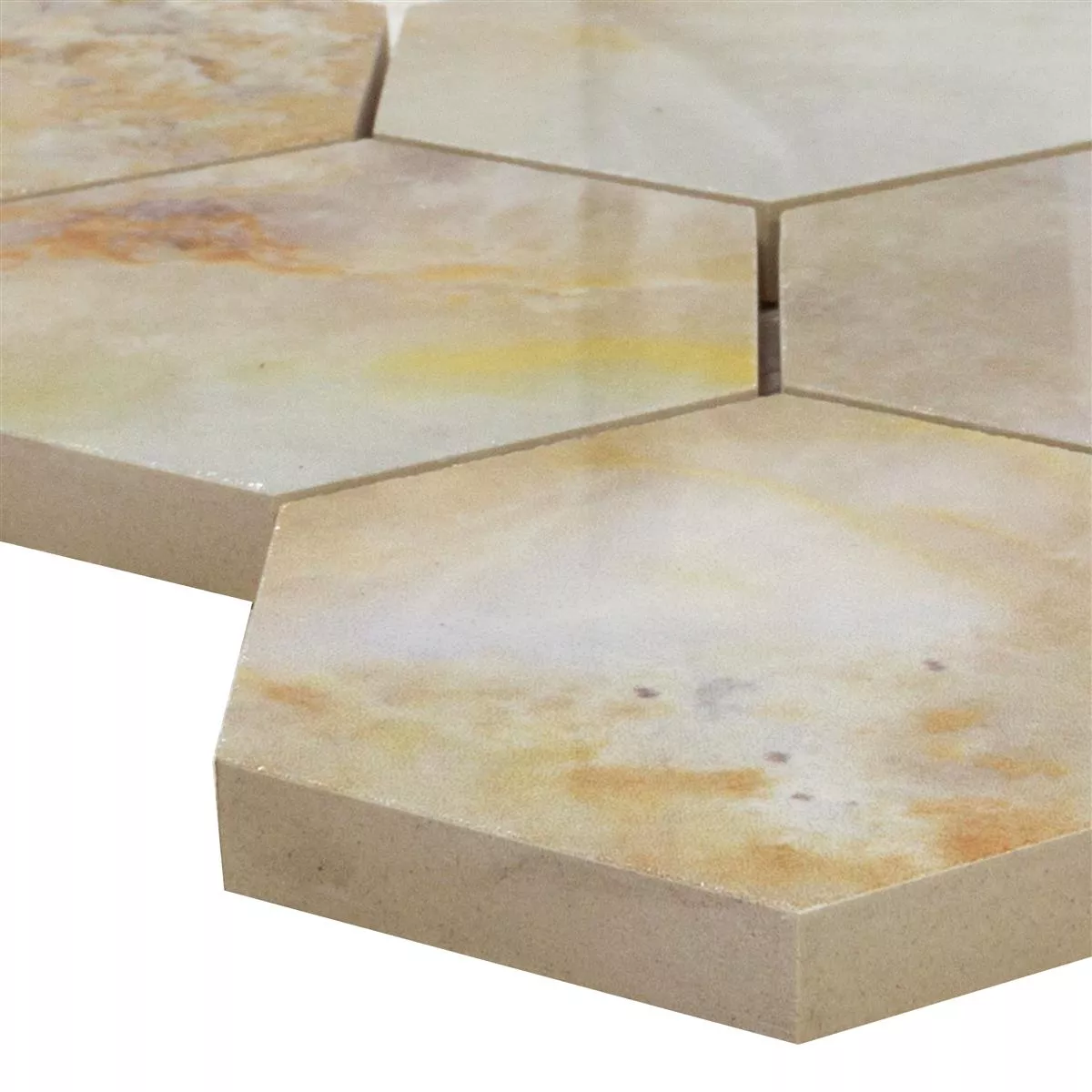 Mozaika Ceramiczna Płytki Naftalin Sześciokąt Brązowy Biały Mozaika Ceramiczna Płytki Naftalin Sześciokąt Brązowy Biały