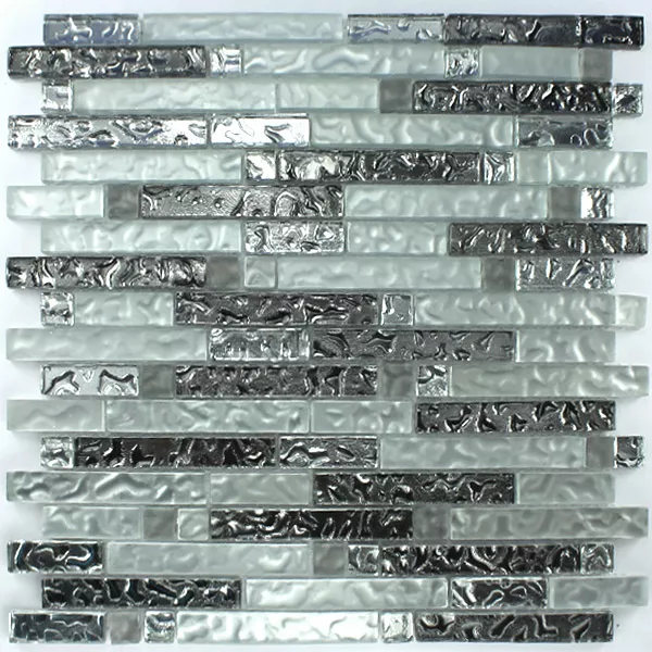 Mozaika Szklana Płytki Srebrny Metal Kropla Wody