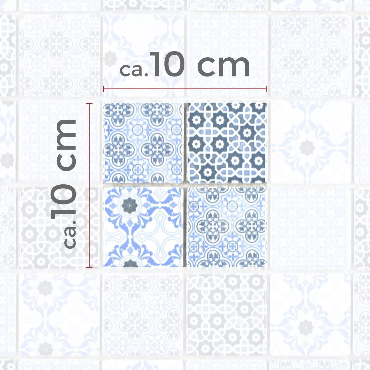 Próbka Ceramika Mozaika Daymion Retro Optyka Kwadrat Niebieski
