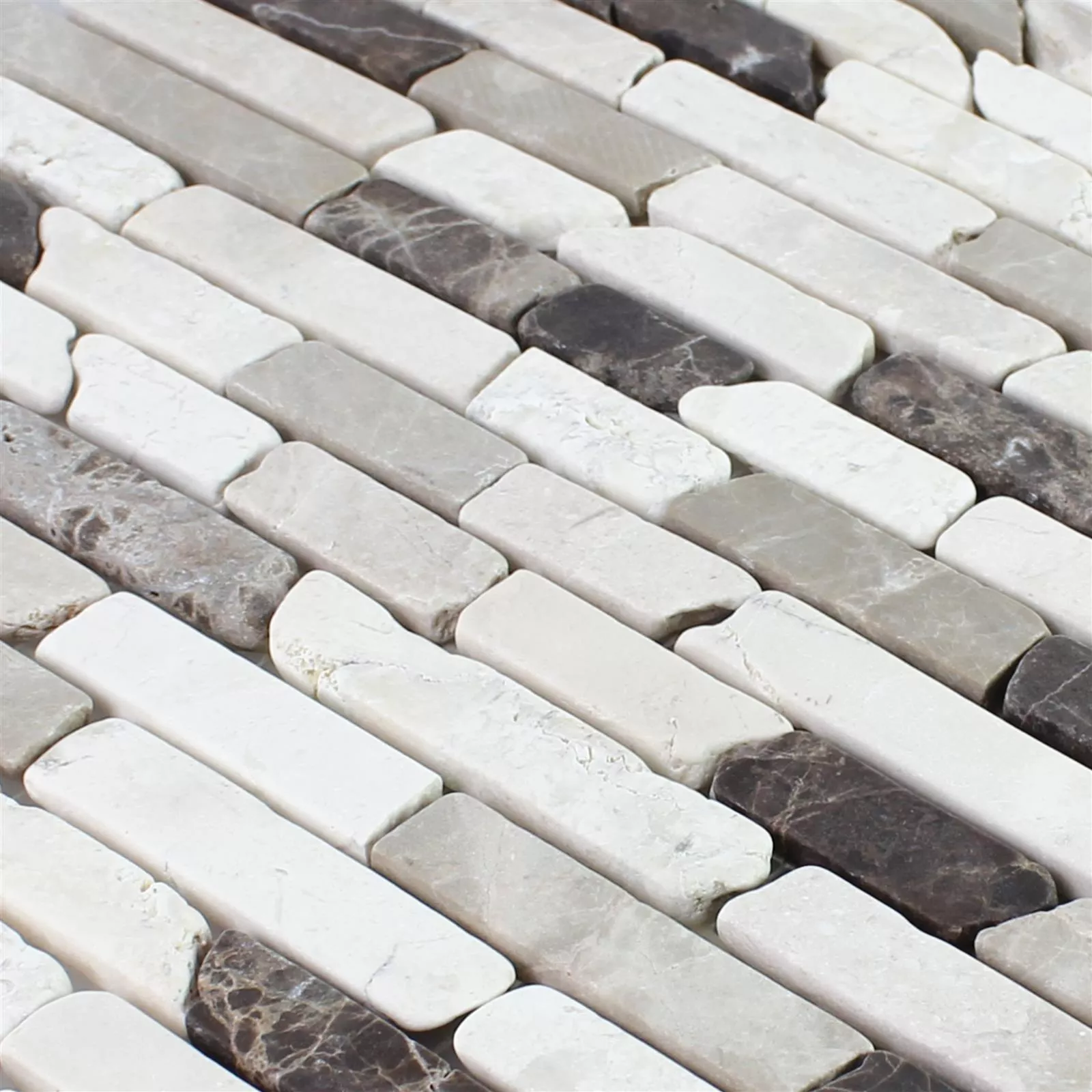 Marmur Kamień Naturalny Mozaika Rocky Brązowy Beżowy