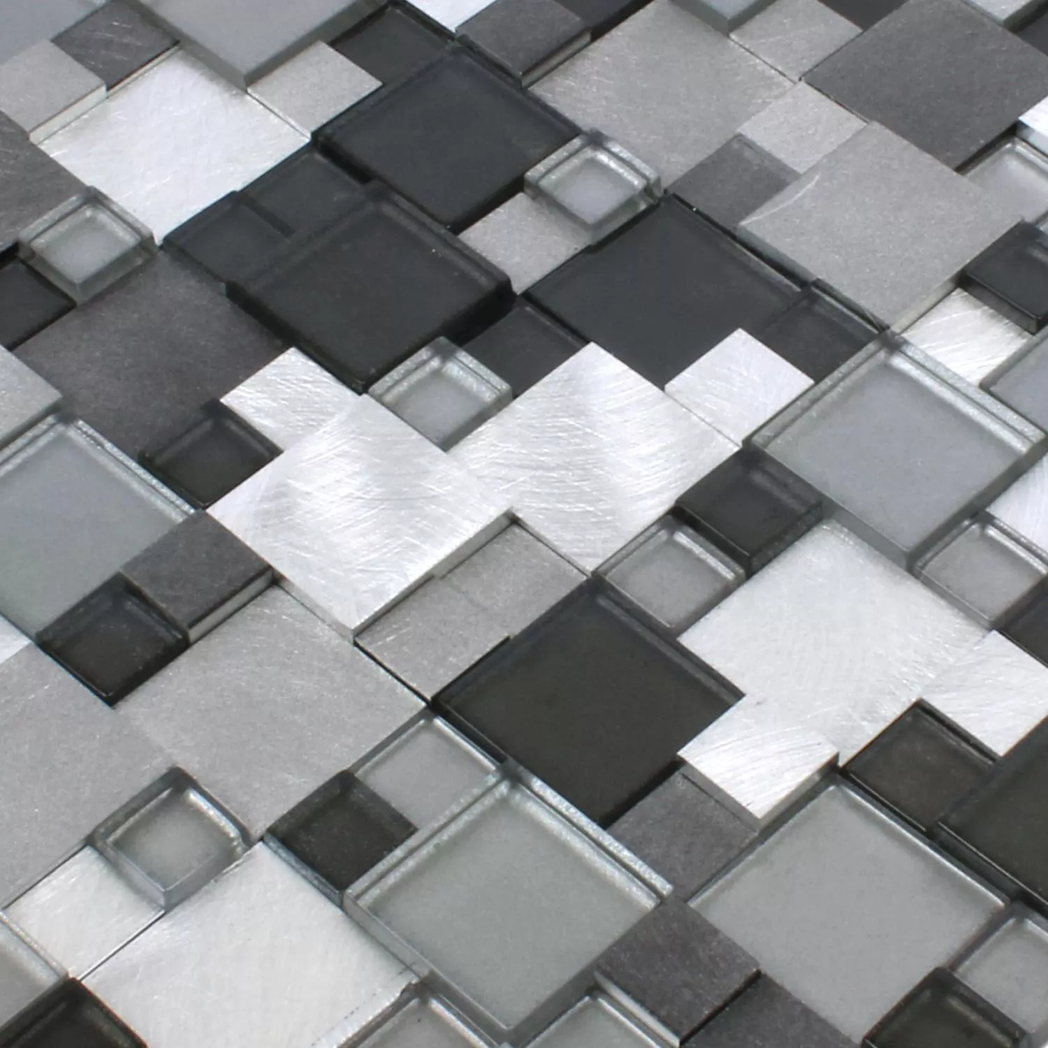 Mozaika Szkło Aluminium Condor 3D Czarny Mix