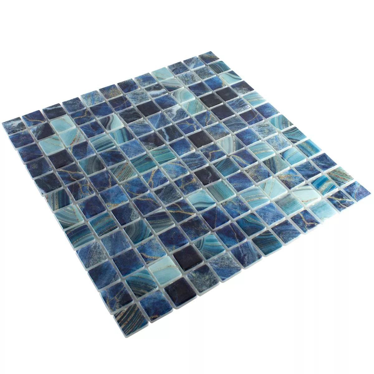 Mozaika szklana na basen Baltic Niebieski Turkusowy 25x25mm