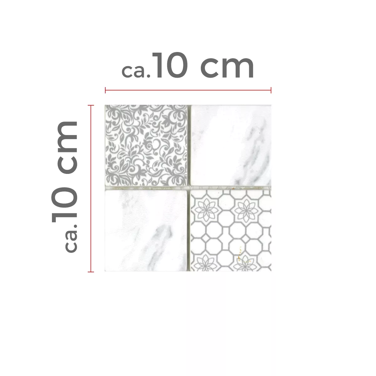 Próbka Mozaika Szklana Płytki Acapella Carrara Kwadrat