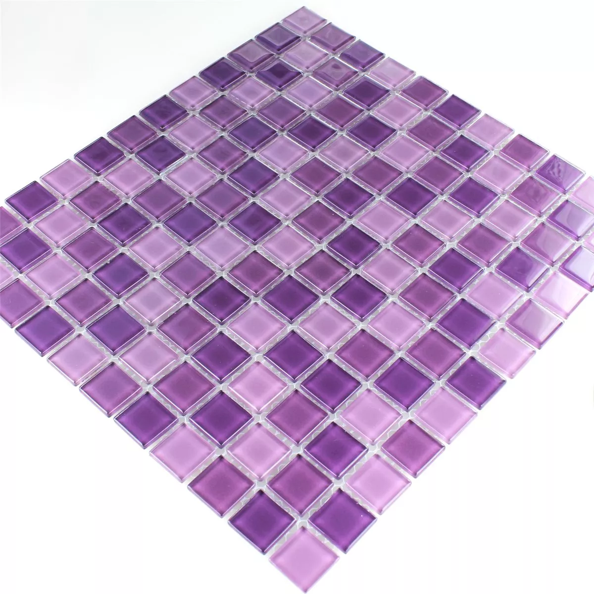 Mozaika Szklana Płytki Purpurowy Mix 25x25x4mm