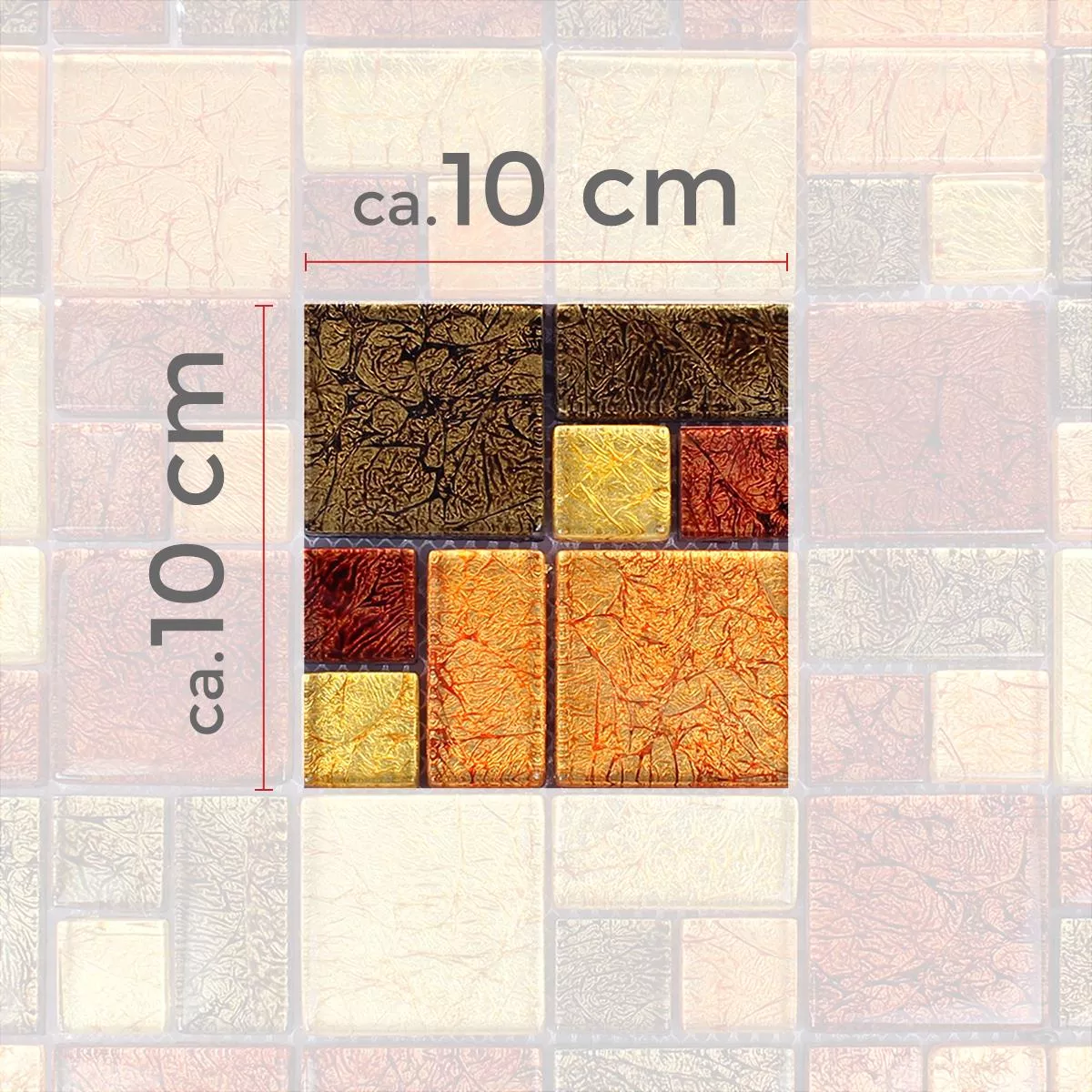 Próbka Mozaika Szklana Płytki Curlew Żółty Pomarańczowy ix