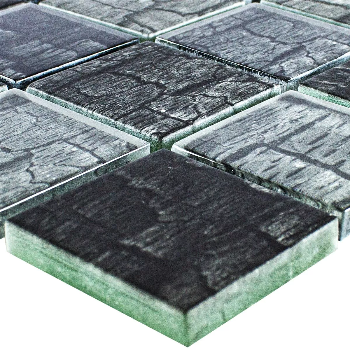 Próbka Mozaiki Szklana Płytki Saraland Czarny