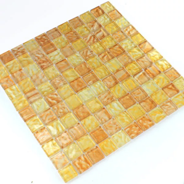 Mozaika Szklana 25x25x6mm Bursztyn Beżowy Mix