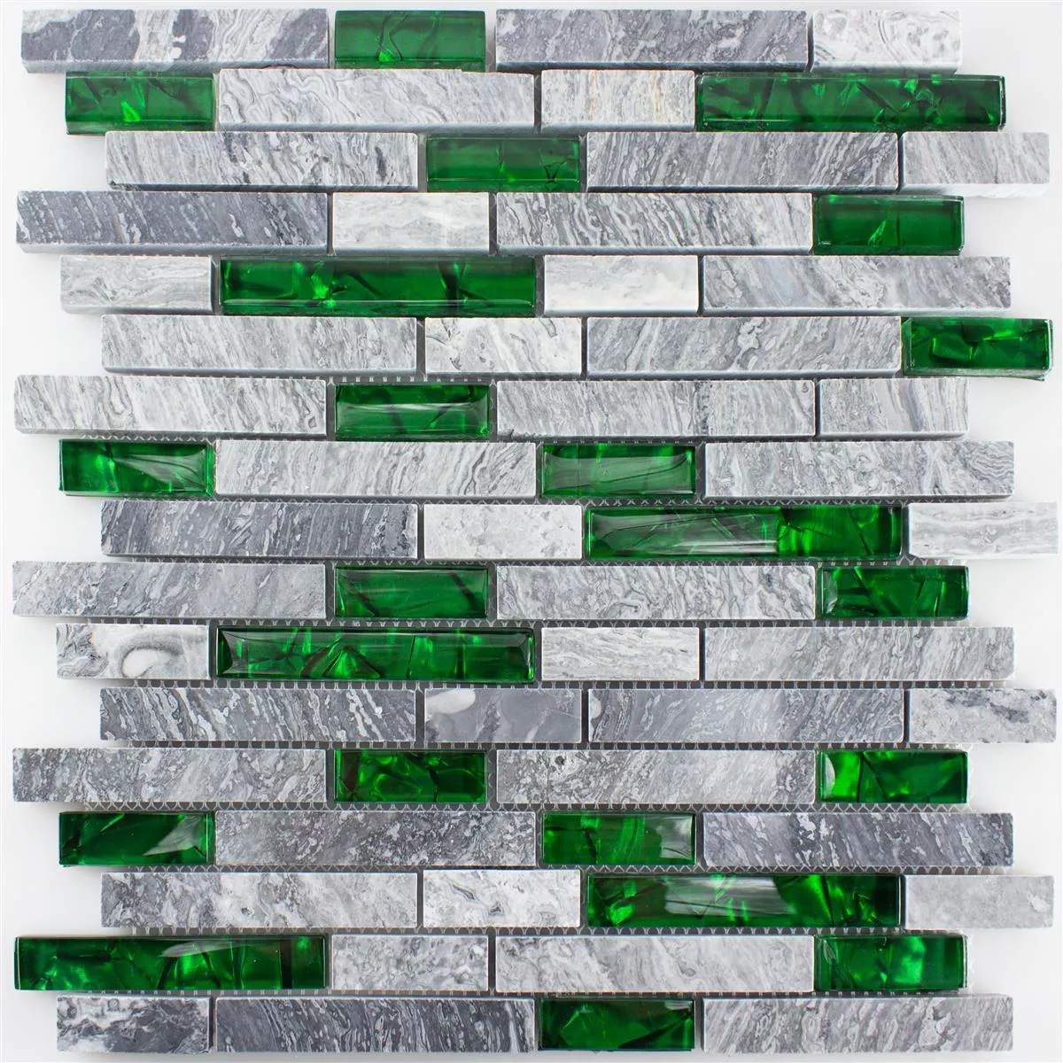 Szklana Mozaika Z Kamienia Naturalnego Płytki Sinop Szary Zielony Brick