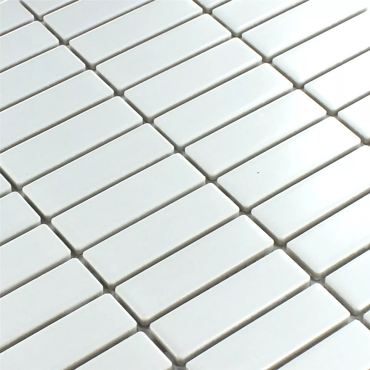 Mozaika Ceramika Biały Pałeczki Matowy