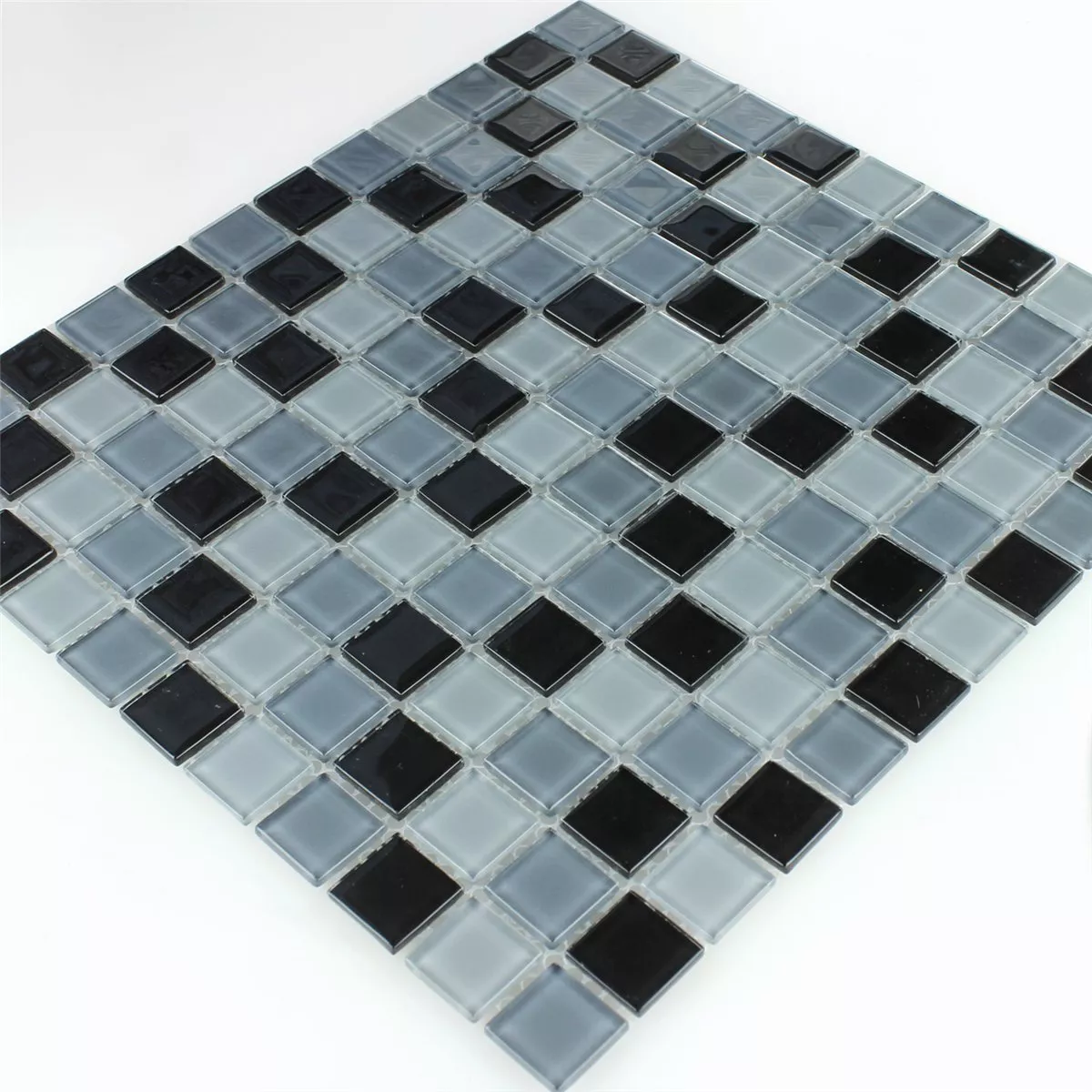 Mozaika Szklana Płytki Czarny Mix 25x25x4mm