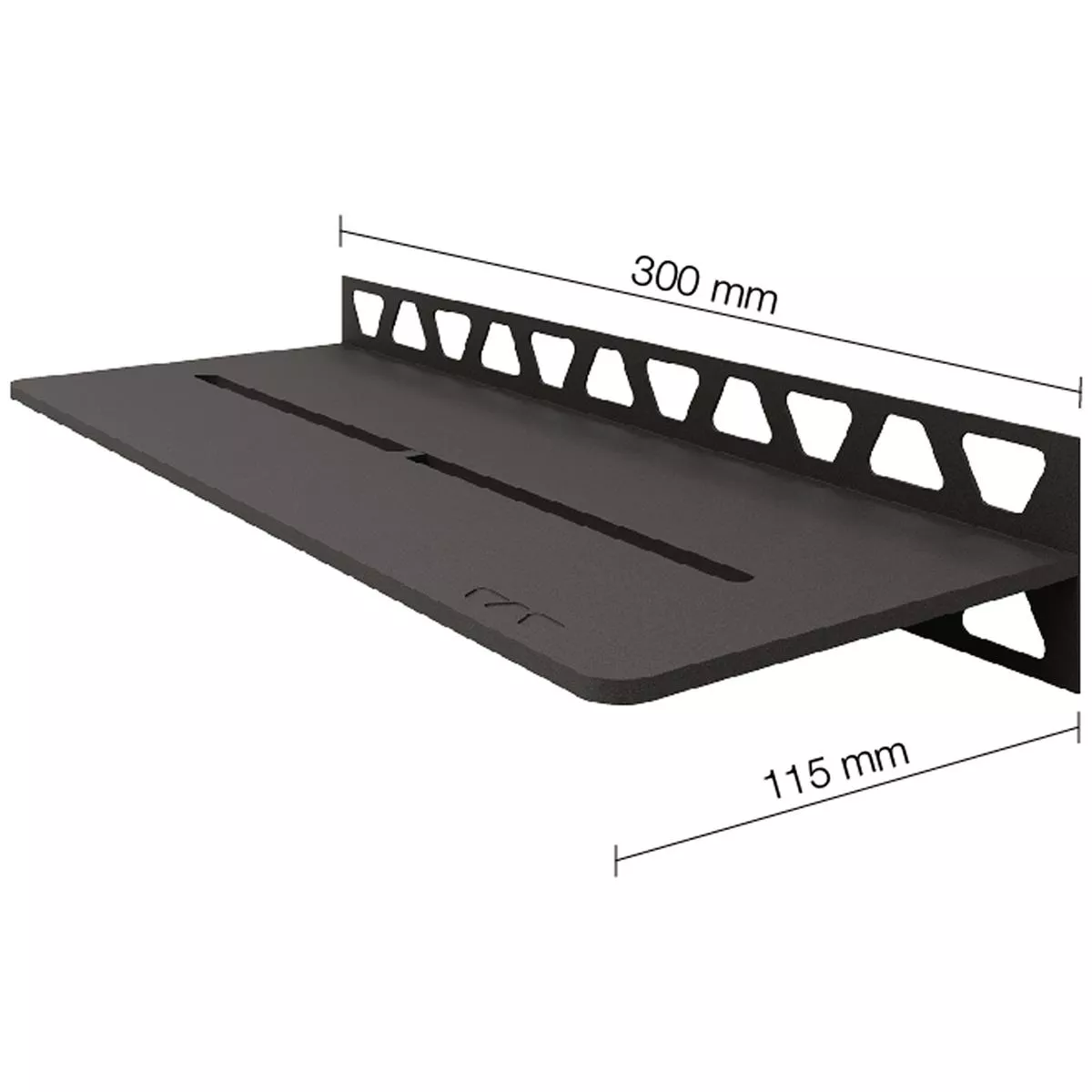 Półka prysznicowa półka ścienna Schlüter prostokąt 30x11,5cm czysty antracyt