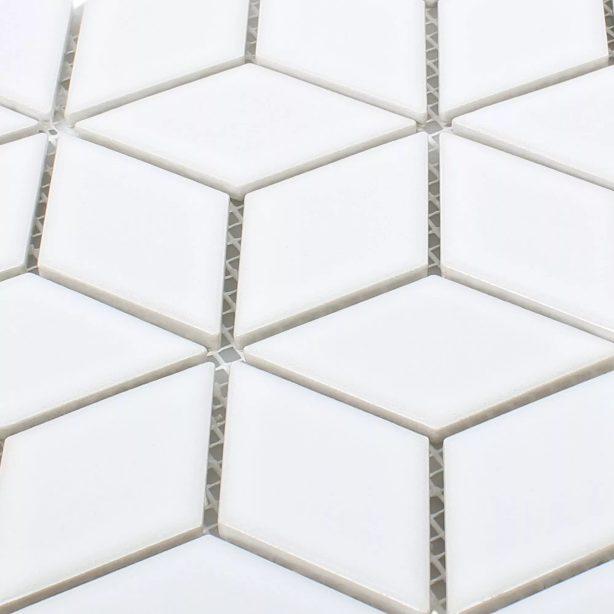 Ceramika Mozaika Cavalier 3D Kostki Biały Błyszczący