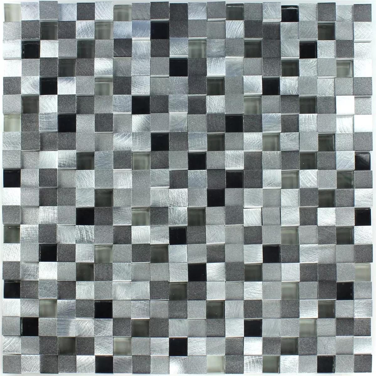 Mozaika Aluminium Szkło 3D Design Black Mix