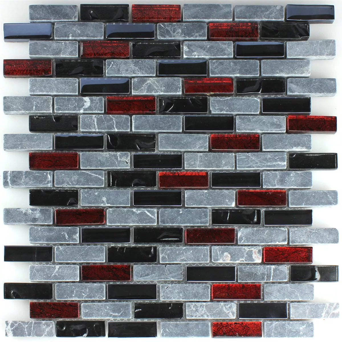 Mozaika Szkło Marmur Kamień Naturalny Czarny Mix