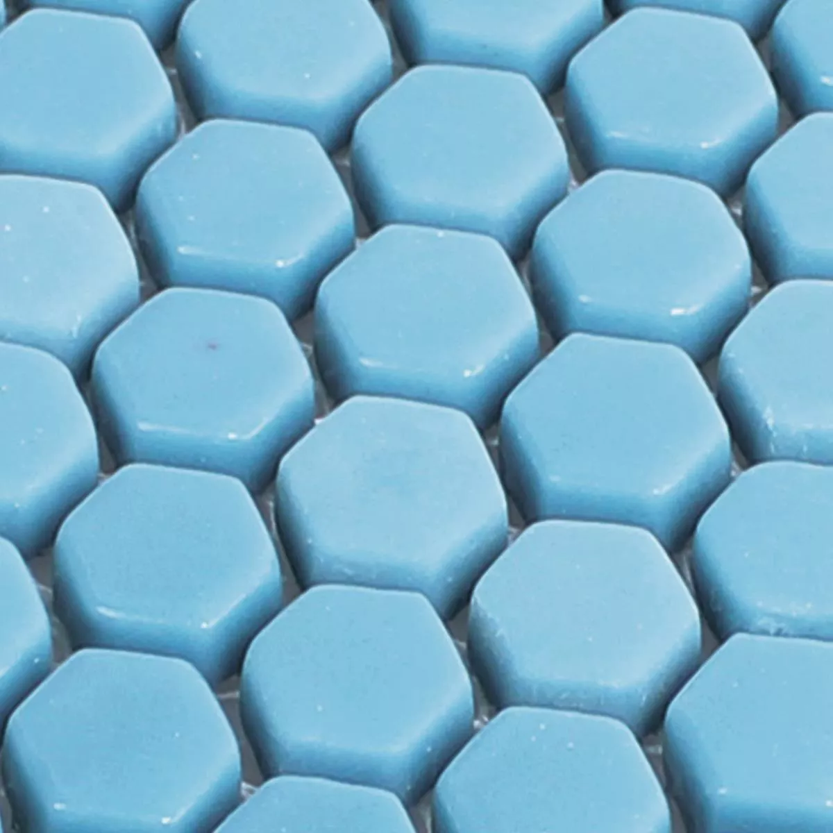 Próbka Mozaika Szklana Płytki Brockway Sześciokąt Eco Niebieski