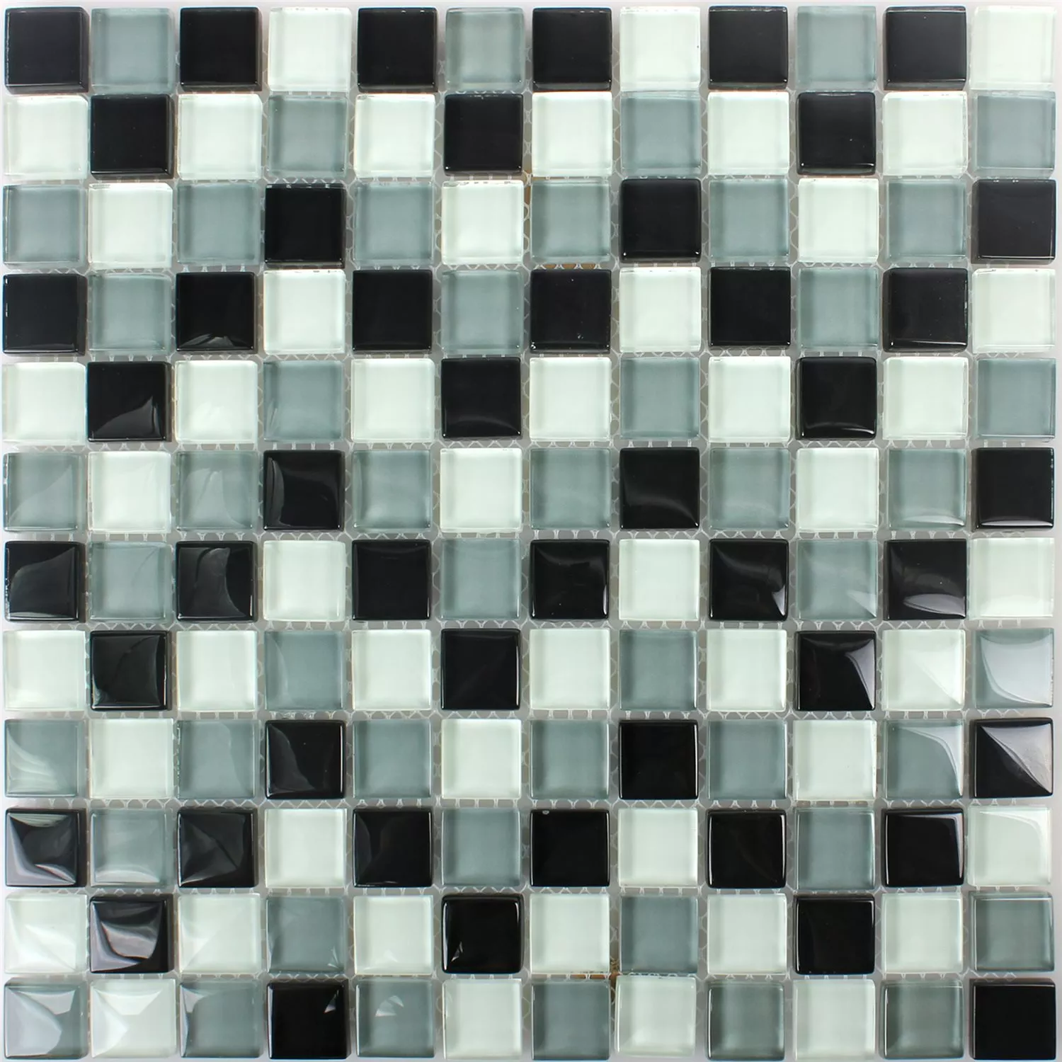 Próbka Mozaika Szkło Palmas Czarny Szary Biały