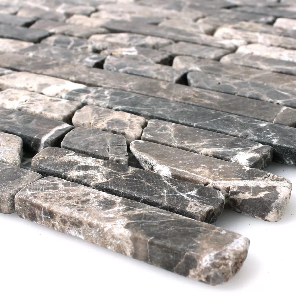 Próbka Mozaika Marmur Kamień Naturalny Impala Brązowy Podpalony