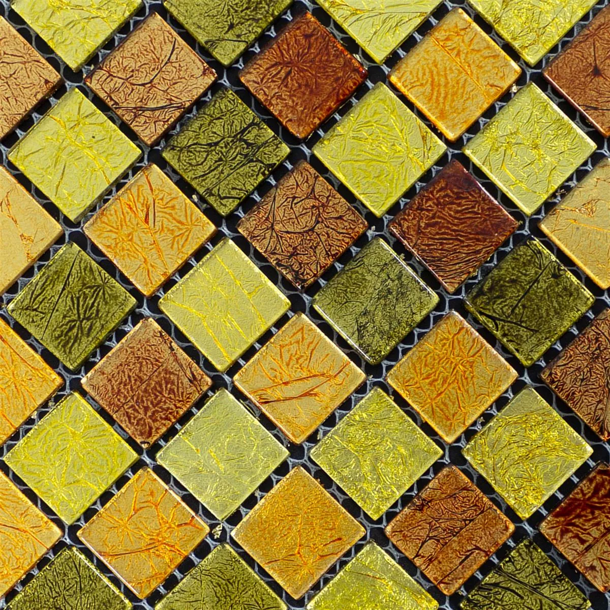 Mozaiki Szklana Płytki Curlew Żółty Pomarańczowy 23 4mm
