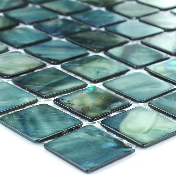 Próbka Mozaika Szkło Masa Perłowa Efekt  Zielony