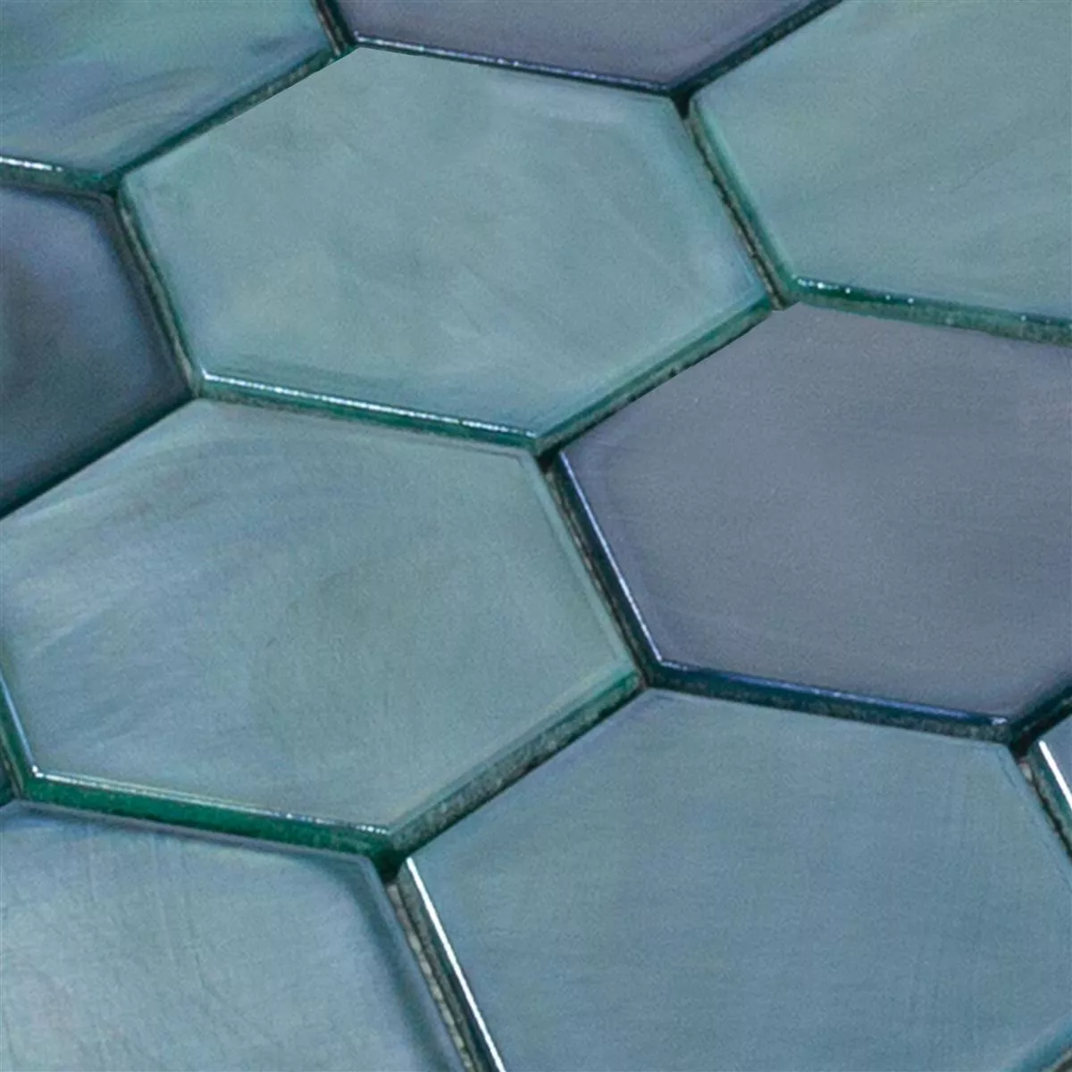 Mozaiki Szklana Płytki Andalucia Sześciokąt Zielone morze